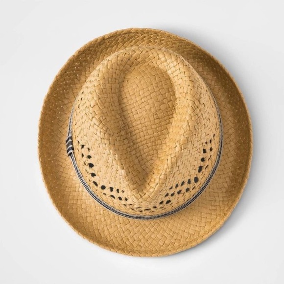 2pc Cat & Jack Kids' Straw Fedora Hat NWT - Picture 2 of 3